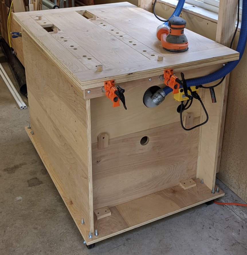 Power tool work bench with ivac switch