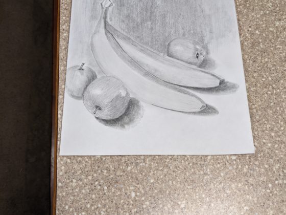 Early sketch still life of fruit